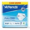 Attends Pull-Ons 8 - Large - Case - 4 Packs of 16 
