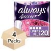 Always Discreet Liners Plus - Case - 4 Packs of 20 