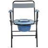 Drylife Lightweight Steel Folding Commode Toilet with 7 Litre Bucket 