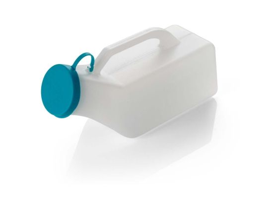 Male Portable Urinal with Handle & Lid - 1000ml 