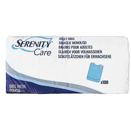 Serenity Care Disposable Bibs (38 x 70cm) - 2 ply - Pack of 100 
