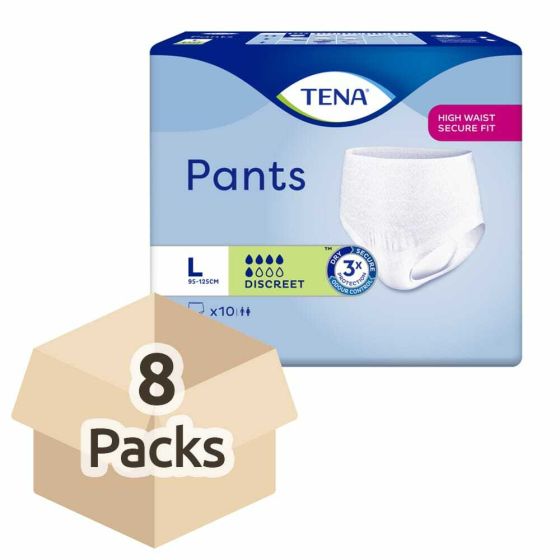 TENA Pants Discreet - Large - Case - 8 Packs of 10 