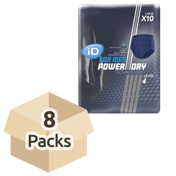 iD For Men Level 4 - Large - Case - 8 Packs of 10 