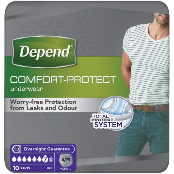 Depend Comfort Protect for Men - Small/Medium - Pack of 10 