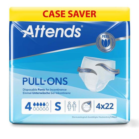 Attends Pull-Ons 4 - Small - Case - 4 Packs of 22 
