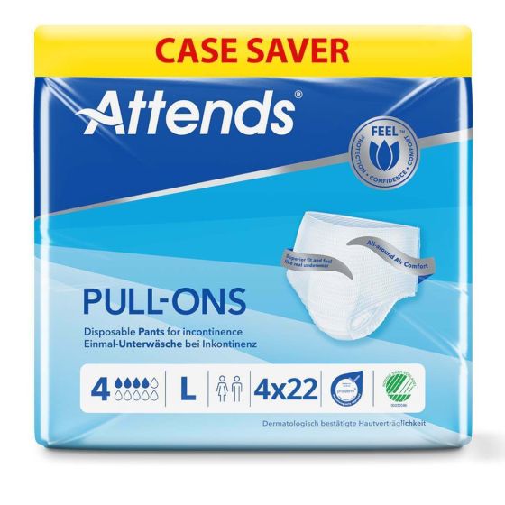 Attends Pull-Ons 4 - Large - Case - 4 Packs of 22 