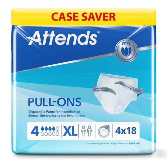 Attends Pull-Ons 4 - Extra Large - Case - 4 Packs of 18 