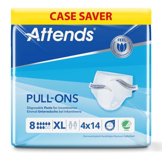 Attends Pull-Ons 8 - Extra Large - Case - 4 Packs of 14 