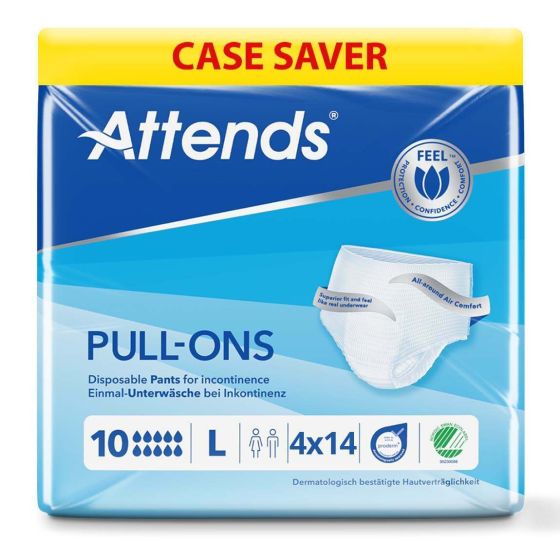 Attends Pull-Ons 10 - Large - Case - 4 Packs of 14 