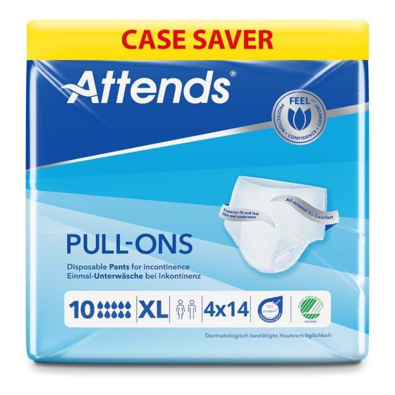 Attends Pull-Ons 10 - Extra Large - Case - 4 Packs of 14 