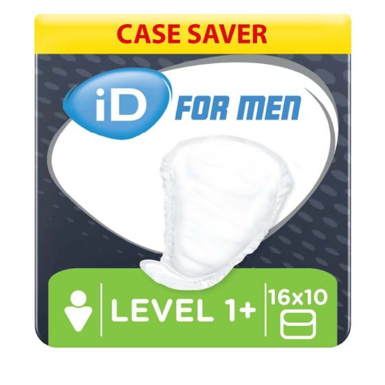 iD For Men Level 1+ - Case - 16 Packs of 10 