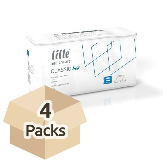 Lille Healthcare Classic Bed Pad - Maxi - 60cm x 90cm - Case - 4 Packs of 25 