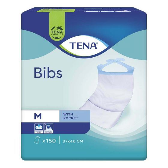 TENA Disposable Bibs - Medium (37cm x 46cm) - Pack of 150 