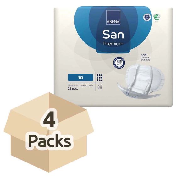Abena San Premium 10 - Case - 4 Packs of 25 