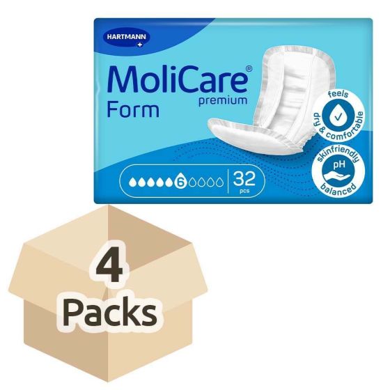 MoliCare Premium Form 6D - Case - 4 Packs of 32 