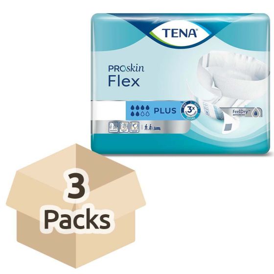 TENA ProSkin Flex Plus - Extra Large - Case - 3 Packs of 30 