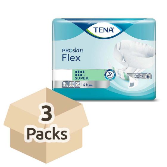 TENA ProSkin Flex Super - Large - Case - 3 Packs of 30 