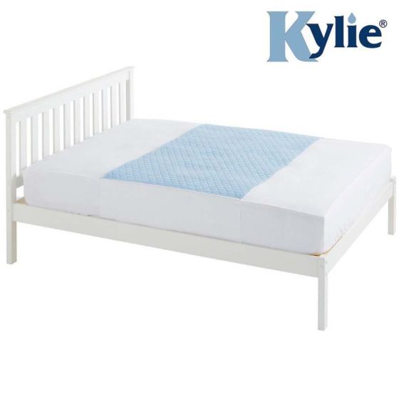 Kylie Washable Bed Pad - King (150cm x 91cm) - Blue - 5 Litres 