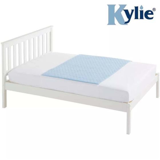 Kylie Washable Bed Pad - Double (139cm x 91cm) - Blue - 4 Litres 