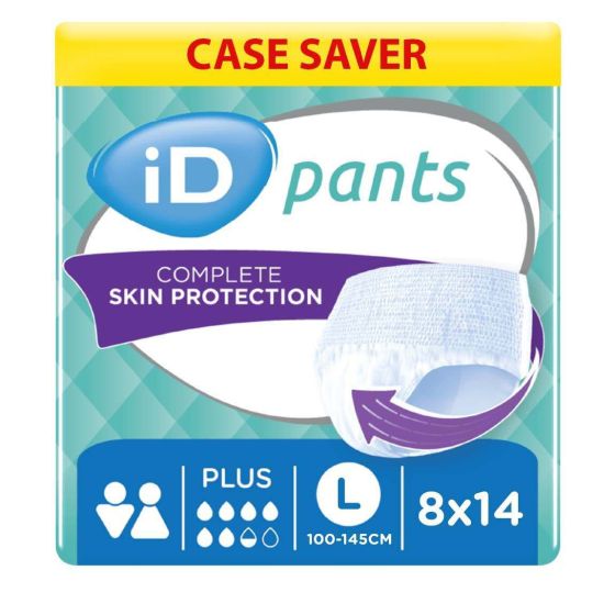 iD Pants Plus - Large - Case - 8 Packs of 14 
