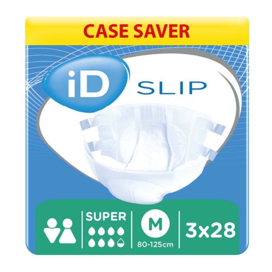 iD Slip Super - Medium (Cotton Feel) - Case - 3 Packs of 28 