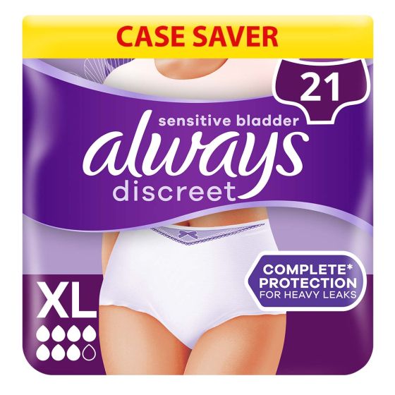 Always Discreet Underwear Plus - Extra Large - Case - 3 Packs of 7 