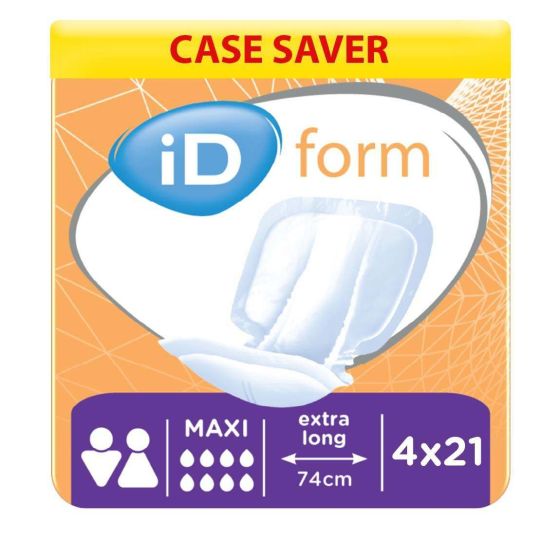 iD Form Maxi - Extra Long (Cotton Feel) - Case - 4 Packs of 21 