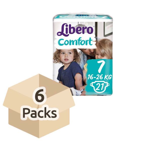 Libero Comfort 7 (16-26kg) - Case - 6 Packs of 21 