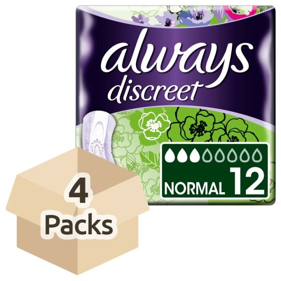 Always Discreet Pads Normal - Case - 4 Packs of 12 