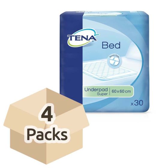 TENA Bed Super - 60cm x 60cm - Case - 4 Packs of 30 