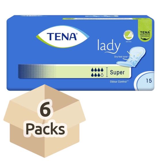 TENA Lady Super - Case - 6 Packs of 15 