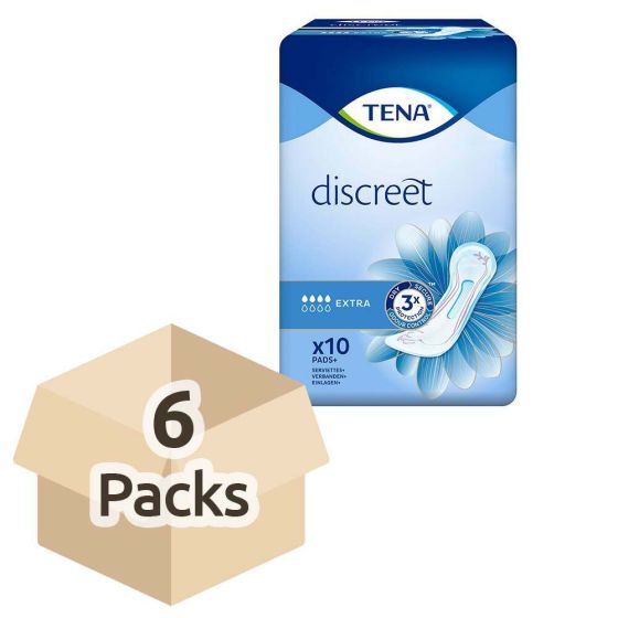 TENA Discreet Extra - Case - 6 Packs of 10 