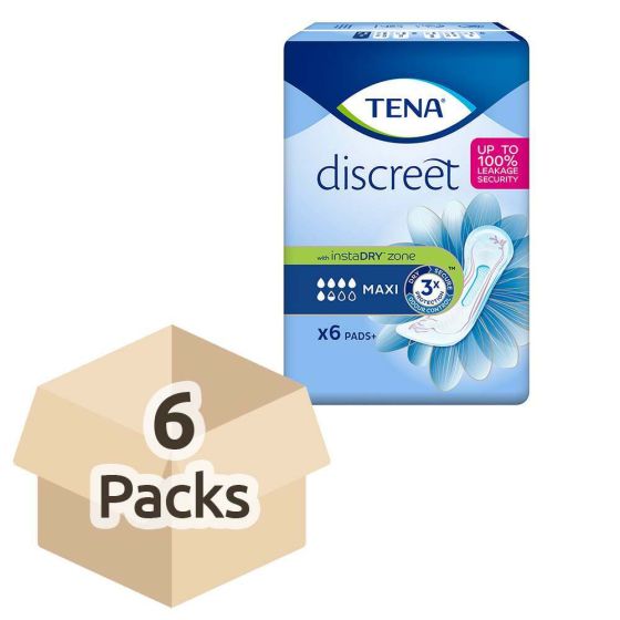 TENA Discreet Maxi - Case - 6 Packs of 6 