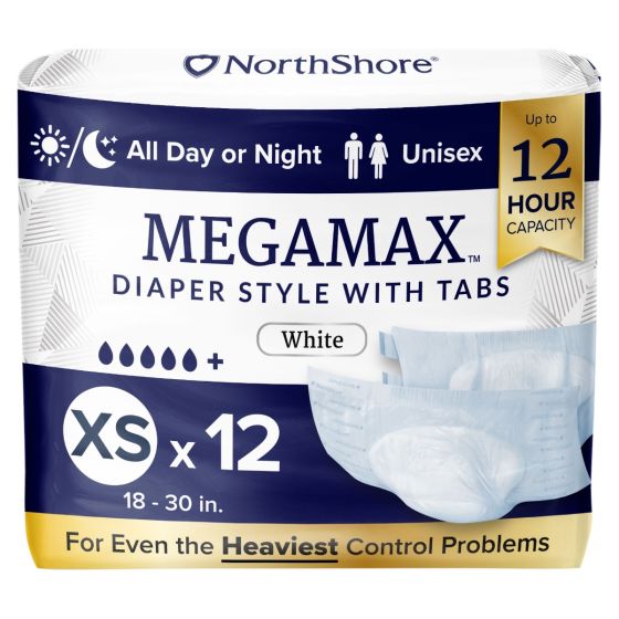 NorthShore MEGAMAX White - Extra Small - Pack of 12 