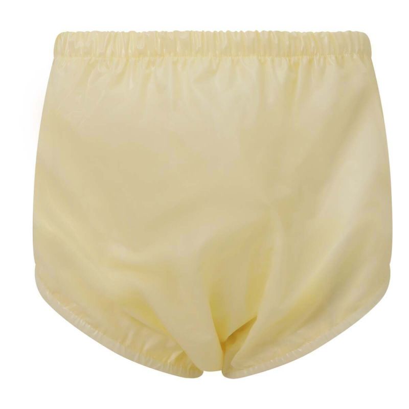 PVC Diaper Pants Rubber Pants With Ruffles Yellow Transparent 