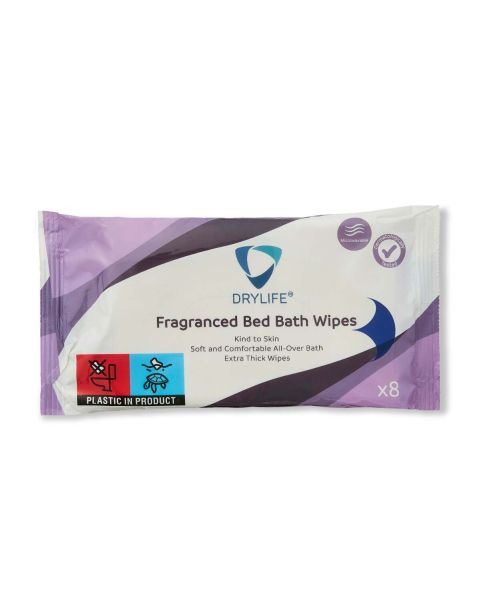 Drylife Fragranced Bed Bath Wet Wipes - Pack of 8 
