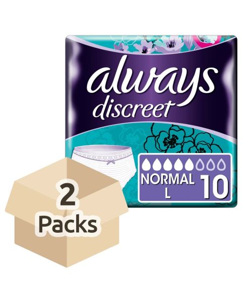 2 packs of 12 count Total 24 count Pants size M for Women with sensitive bladder 5 drops absorbency Super saving box Always Discreet Incontinence 