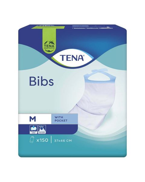 TENA Disposable Bibs - Medium (37cm x 46cm) - Pack of 150 