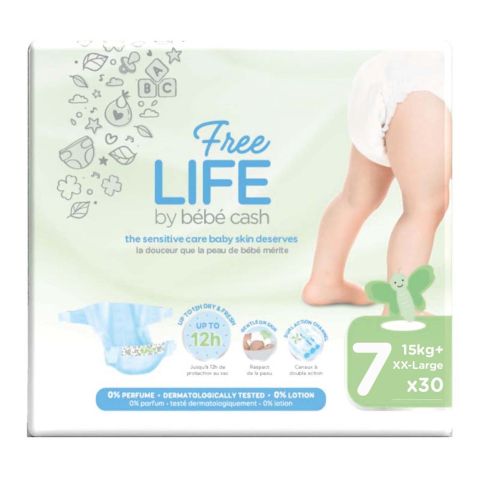 Freelife Bebe Cash - Nappies - XX-Large 7 (15+kg) - Pack of 30 