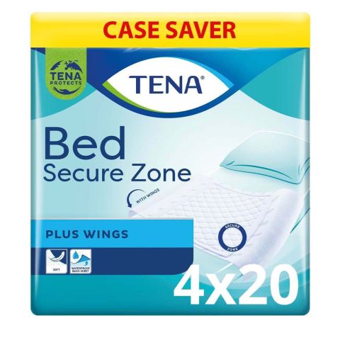 TENA Bed Plus with Wings - 180cm x 80cm - Case - 4 Packs of 20 