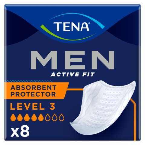 TENA Men Active Fit Absorbent Protector - Level 3 - Pack of 8 