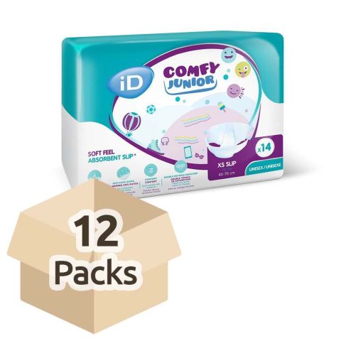 iD Comfy Junior Slip - Extra Small - Case - 12 Packs of 14 