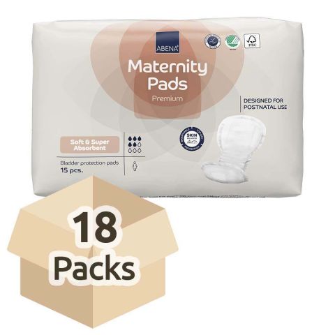 Abena Maternity Pads Premium - Case - 18 Packs of 15 