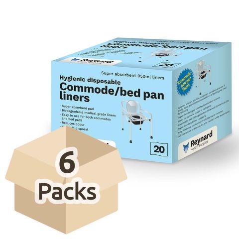 Reynard Commode/Bed Pan Liners - Case - 6 Packs of 20 