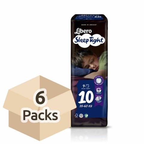 Libero SleepTight 10 (35-60kg) - Case - 6 Packs of 9 
