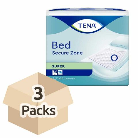 TENA Bed Super - 60cm x 90cm - Case - 3 Pack of 26 