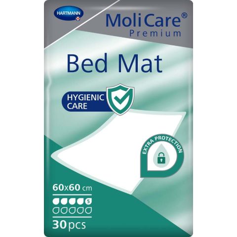 MoliCare Premium Bed Pad (5 Drops) - 60cm x 60cm - Case - 4 Packs of 30 